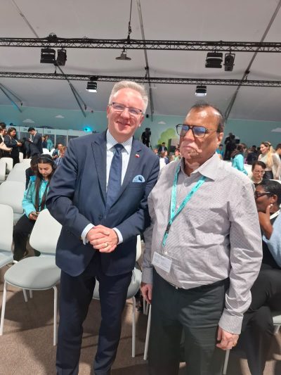 UN Polland Ambassador and WBU President, Santosh Kumar Rungta photographed at WUF13 in Baku.